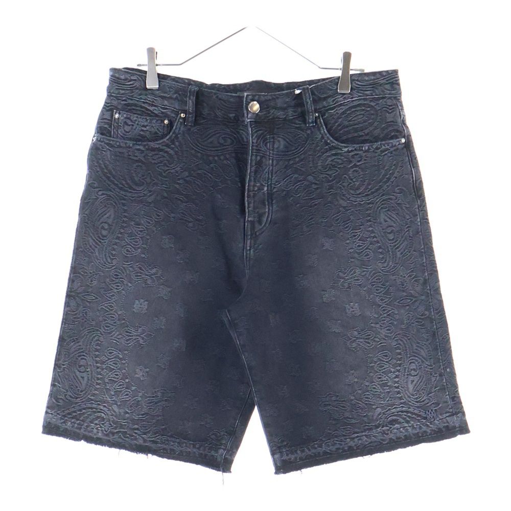 AMIRI アミリ バンダナ 総柄 デニム ショーツ ハーフパンツ ブラック