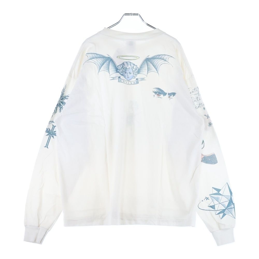 SAINT MICHAEL セントマイケル 25AW TATOO DW_LS TEE タトゥープリント 長袖カットソー クルーネック ロングスリーブ ホワイト SM-HR1-0000-C29