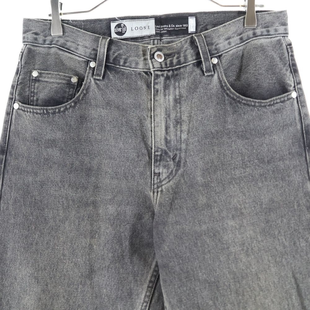 Levi's (リーバイス) SILBERTAB シルバータブ ルーズフィット ジップフライ ストレートデニムパンツ PC9-A3421-0000 ブラック