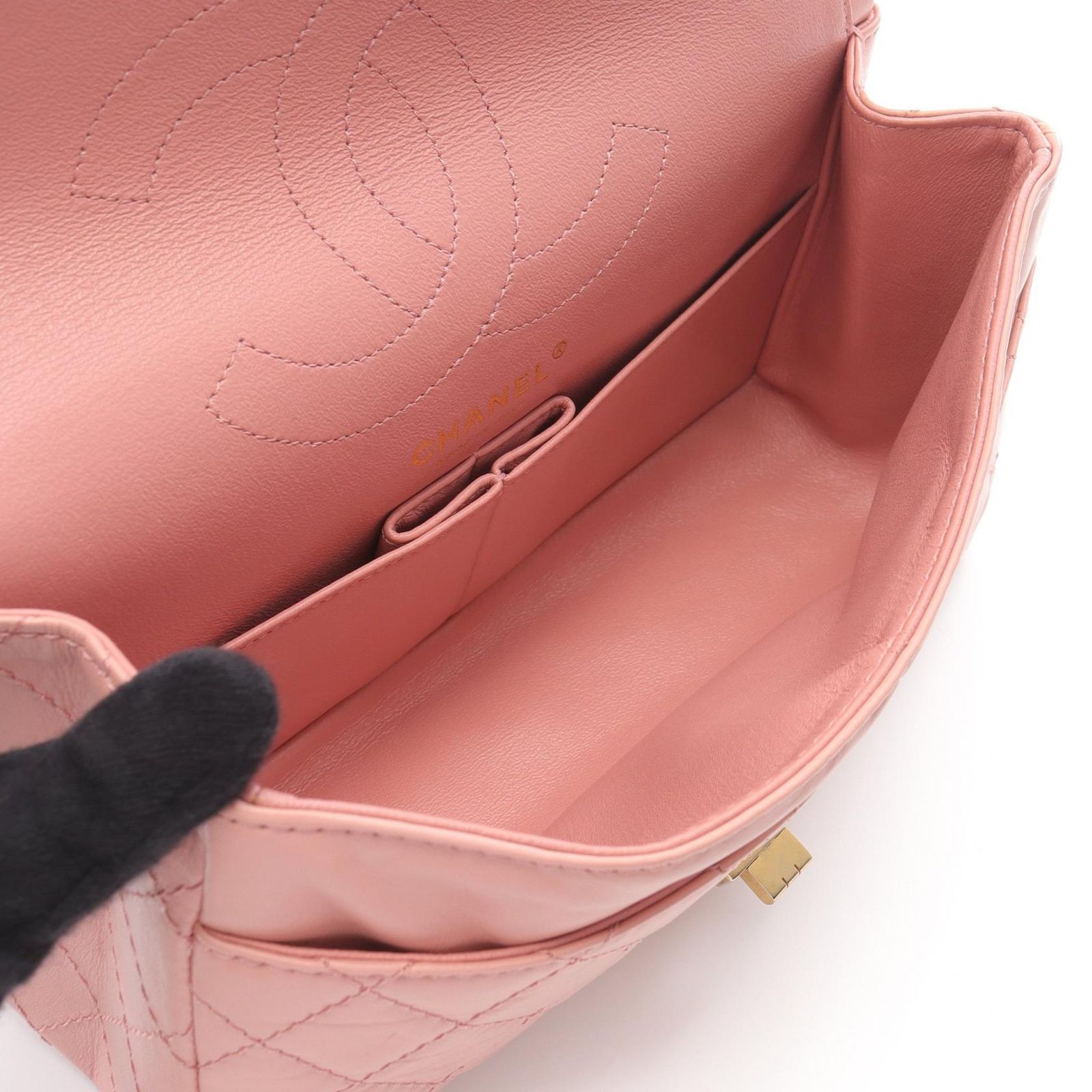 シャネル CHANEL ショルダーバッグ 2.55 マトラッセ Wフラップ ピンク