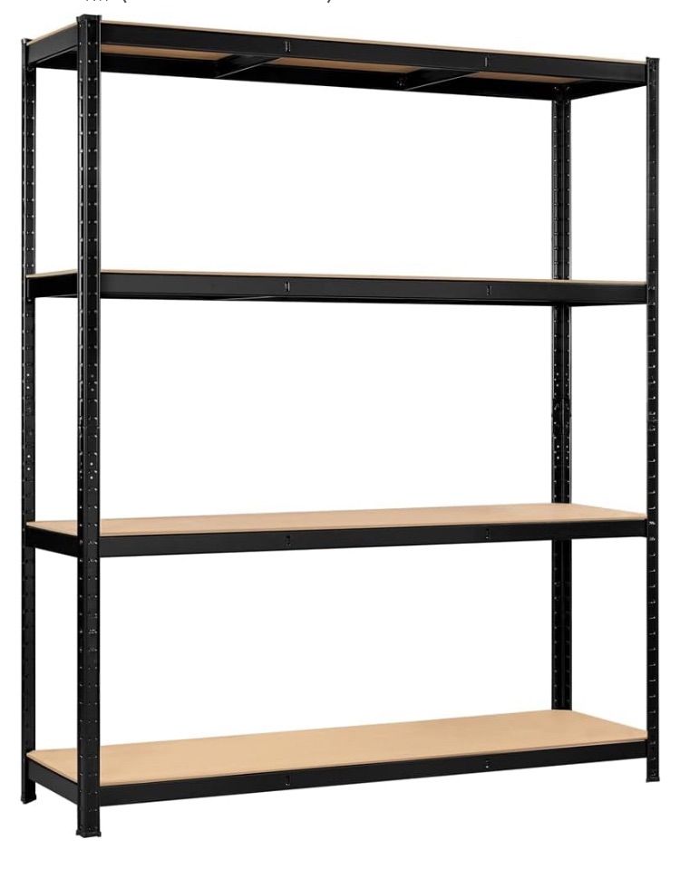 Yaheetech スチールラック メタルラック 幅150 奥行き45 高さ180 4段 棚あたり耐荷重265 kg 高さ調整可 自由 滑り止め脚 組立簡単 手袋付き サビ防止 大容量キッチン 物置 倉庫 黒 150 x 45 180 cm