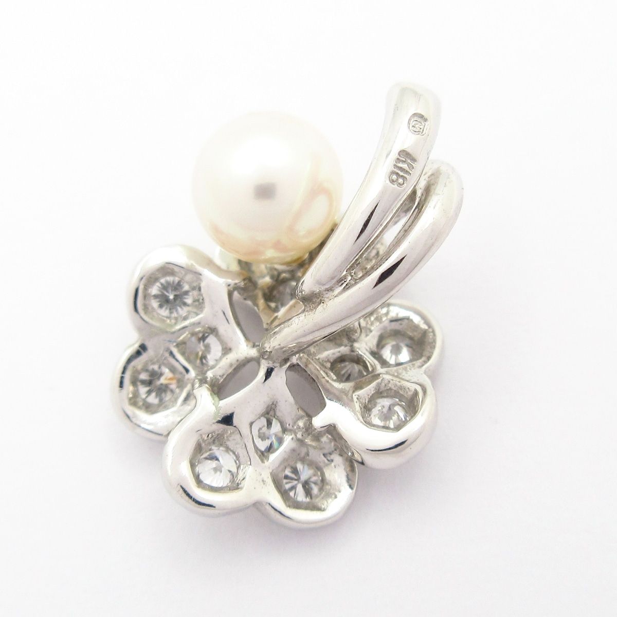 mikimoto(ミキモト) ペンダントトップ - K18WG×ダイヤモンド×パール