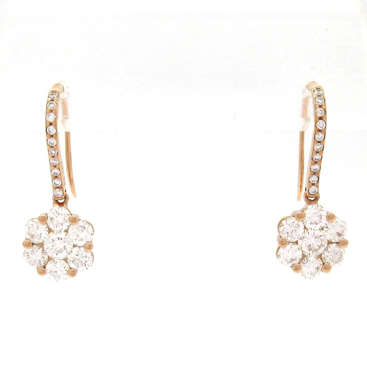 Unbranded ノーブランド ピアス K 18 PG×ダイヤモンド 総重量 2.6 g 1.00刻印 0.04刻印