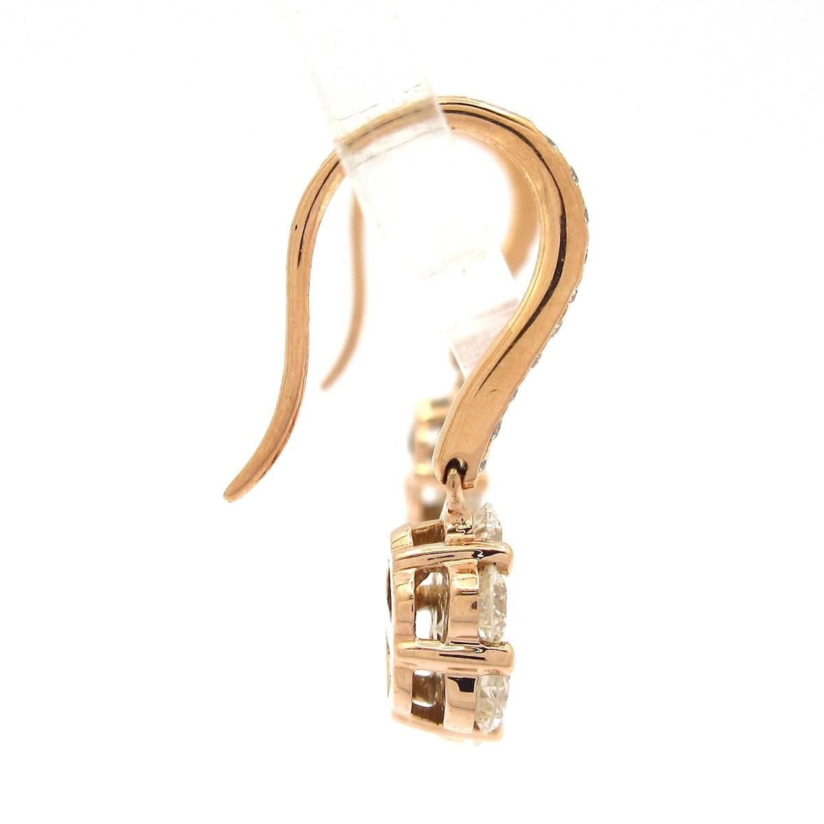 Unbranded ノーブランド ピアス K 18 PG ダイヤモンド 総重量 2 6 g 1 00刻印 0 04刻印