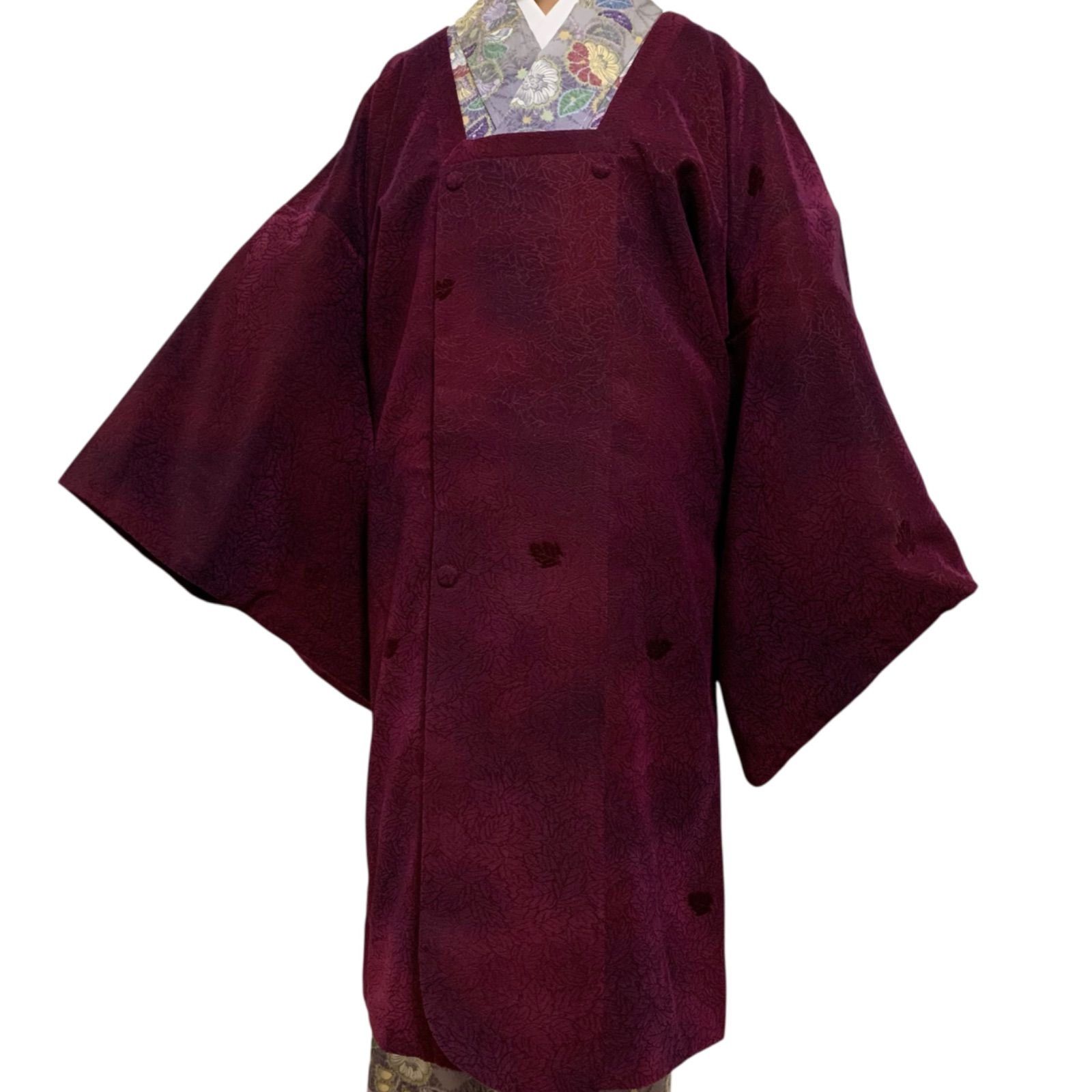 T 338 和装コート 道行コート 裄69センチ 身丈 背 95 5センチ レディース 着物用 輪奈ビロード