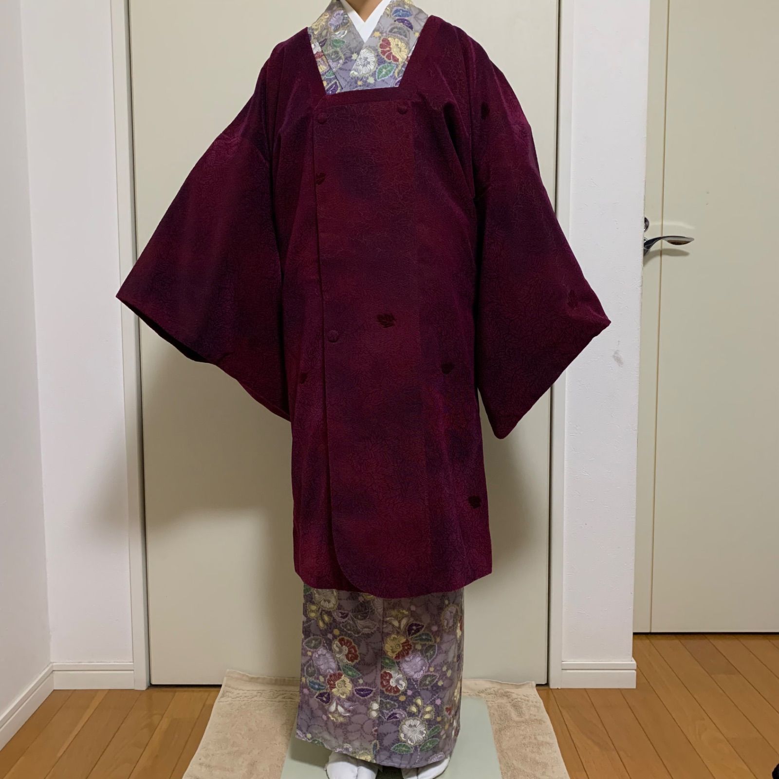T 338 和装コート 道行コート 裄69センチ 身丈 背 95 5センチ レディース 着物用 輪奈ビロード