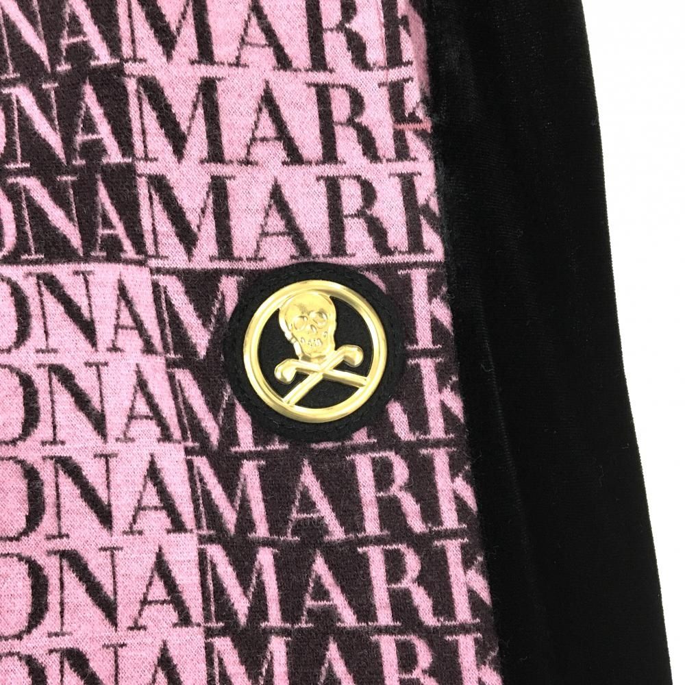 超美品】マークアンドロナ パンツ ピンク×ダークブラウン系 ロゴ総柄