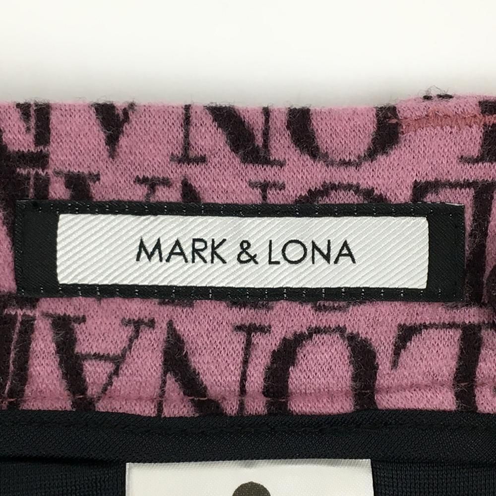 超美品】マークアンドロナ パンツ ピンク×ダークブラウン系 ロゴ総柄