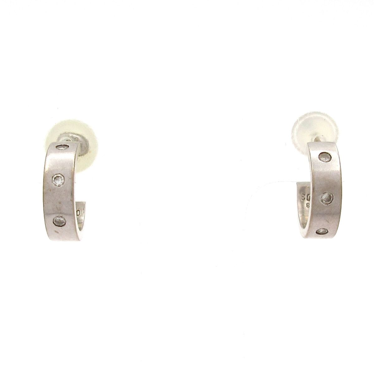 STAR JEWELRY スタージュエリー ピアス K18WG×ダイヤモンド 0.03刻印