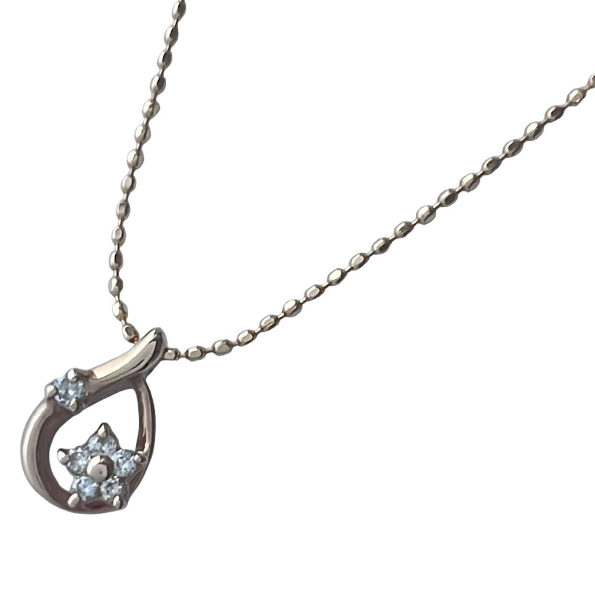 組曲 KUMIKYOKU クミキョク ネックレス K10PG×ダイヤモンド 0.07ct