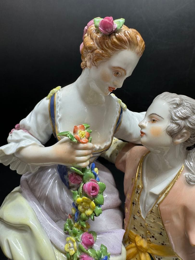 マイセン 羊飼いの男女 高さ19 cm トエオ 東ゆ7 0217 ︎2