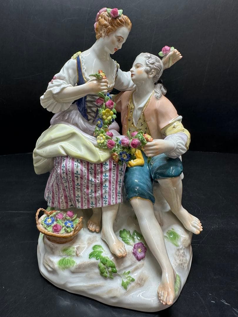 マイセン 羊飼いの男女 高さ19 cm トエオ 東ゆ7 0217 ︎2