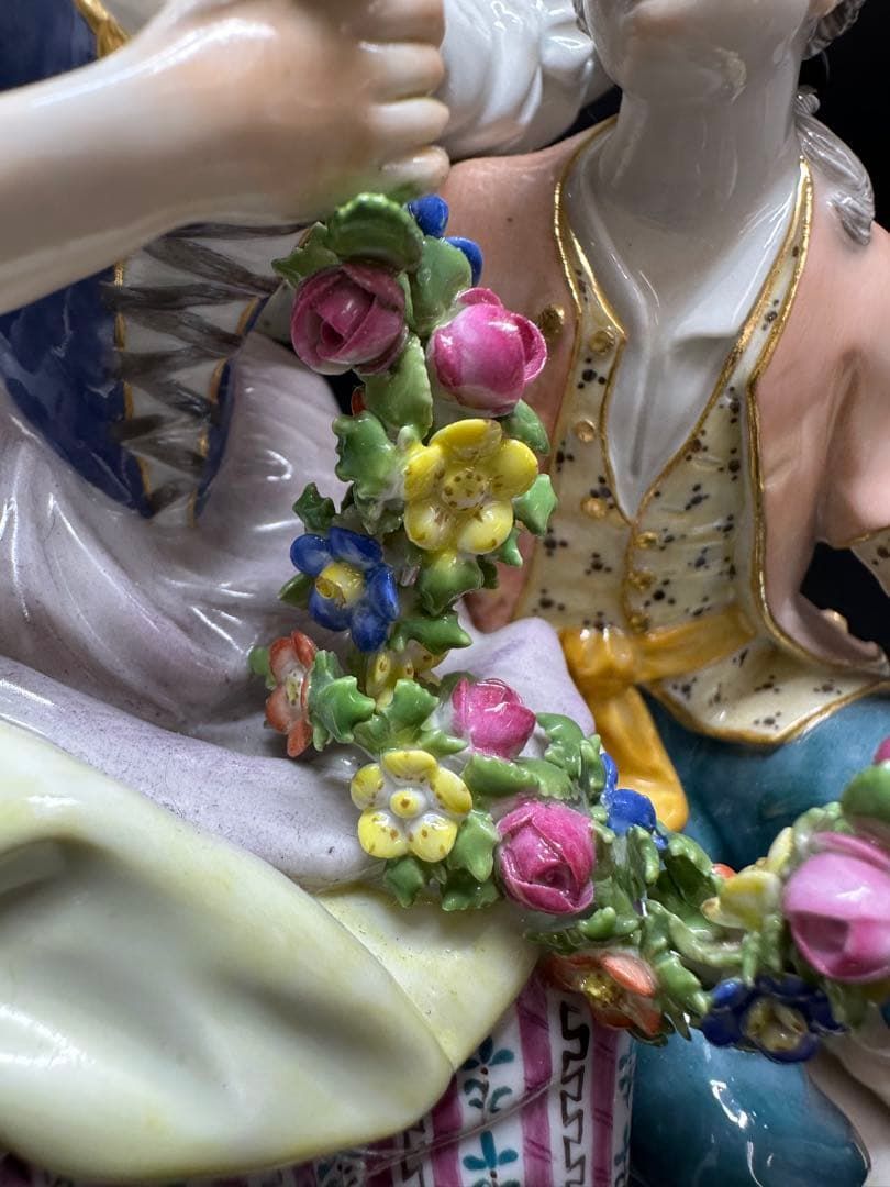  マイセン 羊飼いの男女 高さ19 cm トエオ 東ゆ7 0217 ︎2 置物 工芸品