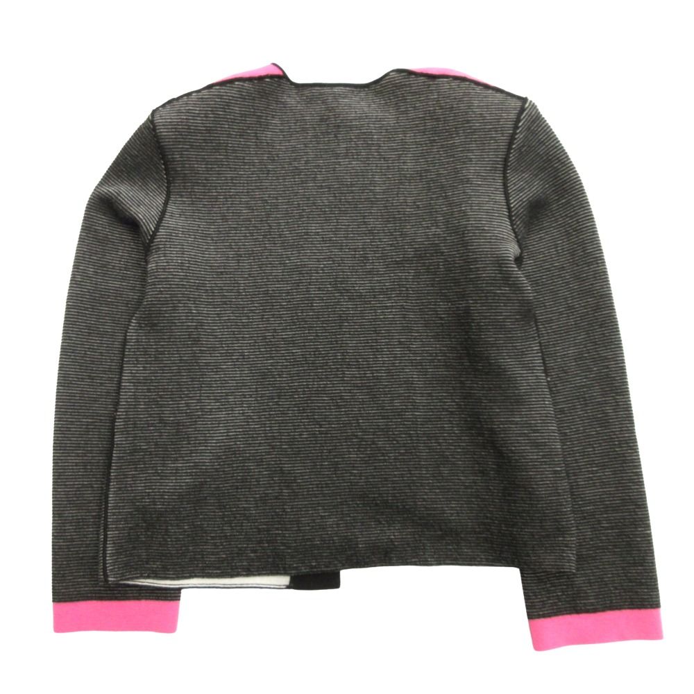 【中古】未使用品 ジョルジオアルマーニ GIORGIO ARMANI カーディガン ニット 長袖 ボーダー ブラック パイル地  40/L 未使用 GIORGIO ARMANI ジョルジオアルマーニ カーディガン ニット