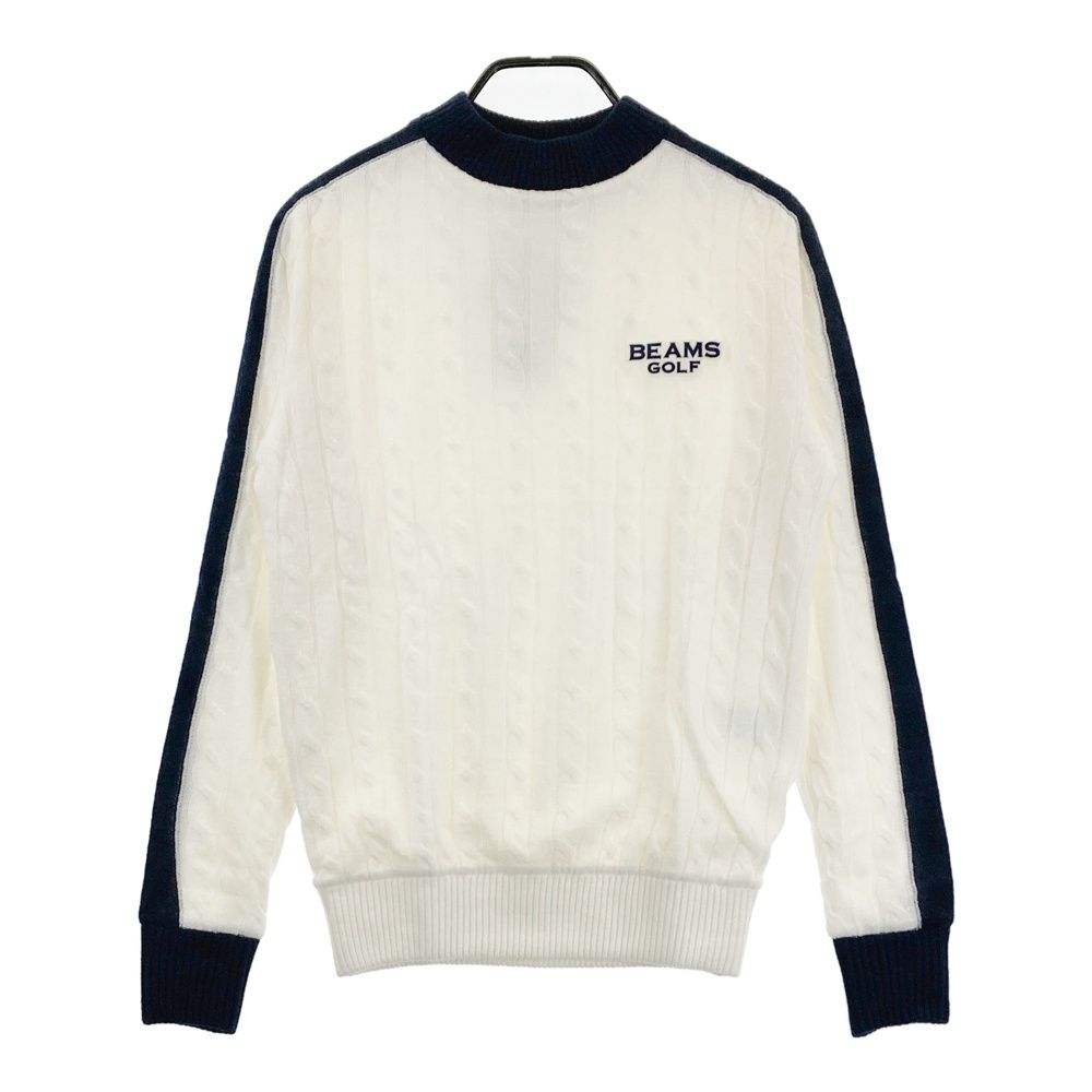 サイズ S BEAMS GOLF ビームスゴルフ 裏地付 ニットセーター ウール混 ホワイト系 240101549098 ゴルフウェア メンズ ストスト
