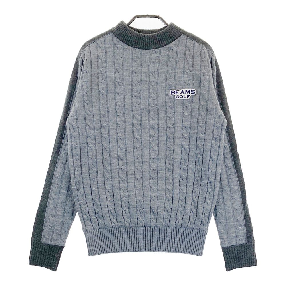 サイズ S BEAMS GOLF ビームスゴルフ 裏地付 ニットセーター ウール混 グレー系 240101549099 ゴルフウェア メンズ ストスト