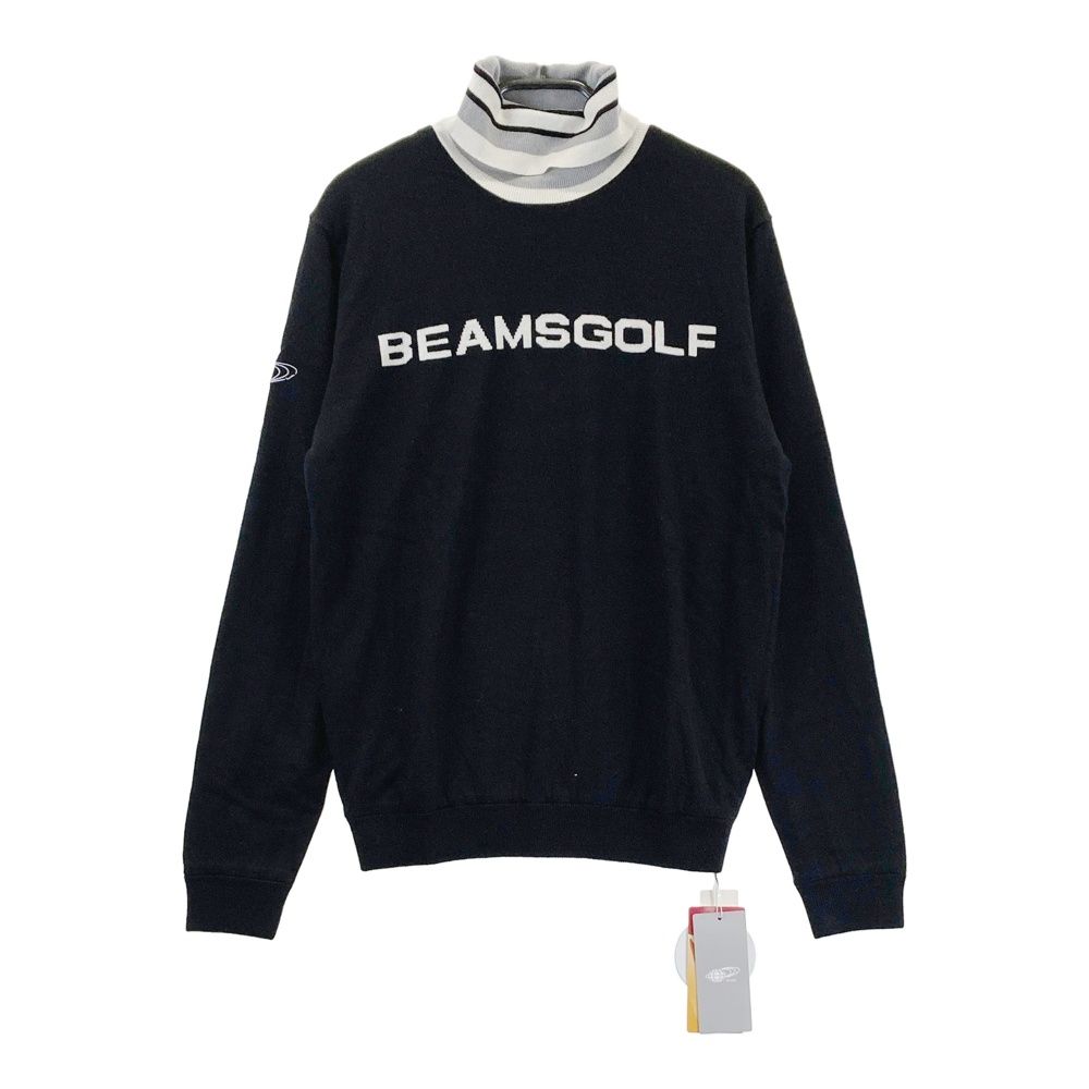 サイズ S BEAMS GOLF ビームスゴルフ 裏地付 タートルネック ニットセーター ブラック系 240101549100 ゴルフウェア メンズ ストスト