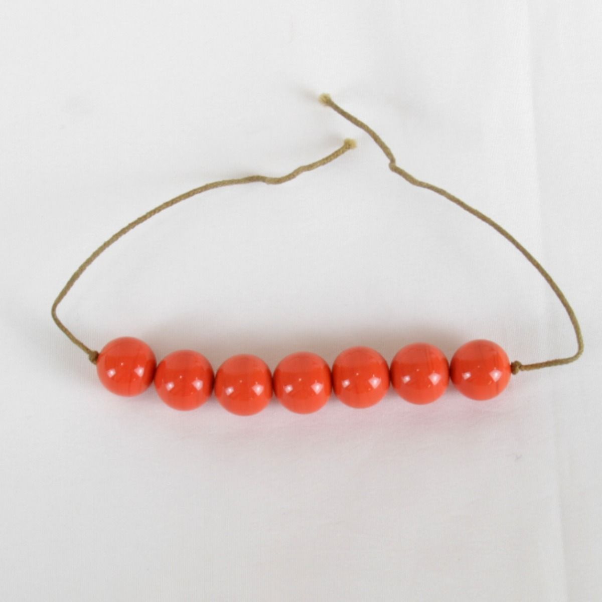 A0302 本珊瑚 約9mm径コーラルビーズ 根掛 髪飾 9g 戦前 珊瑚ビーズ(コーラル) 太鼓 連販売 約10×7～9mm (染色) ビーズ さんご