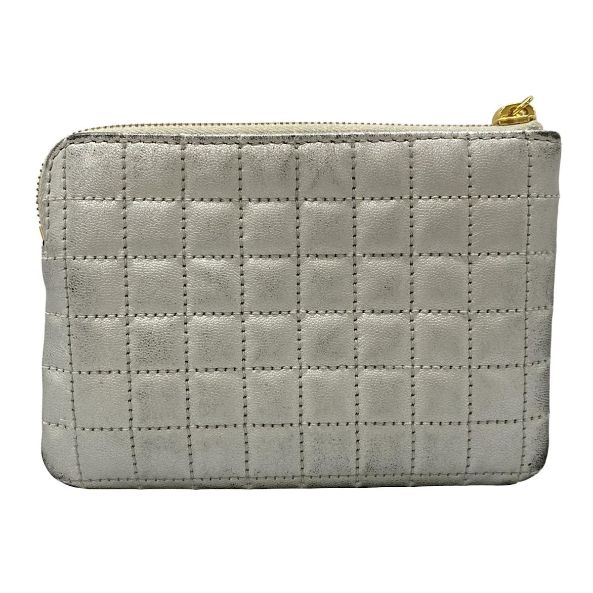 CELINE セリーヌ コインケース Cチャーム シルバー レザー