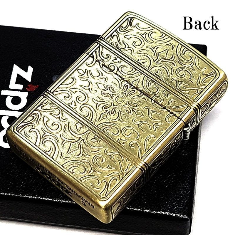 ZIPPO ライター おしゃれ ゴールド アラベスク ジッポ 金 4面精密彫刻 