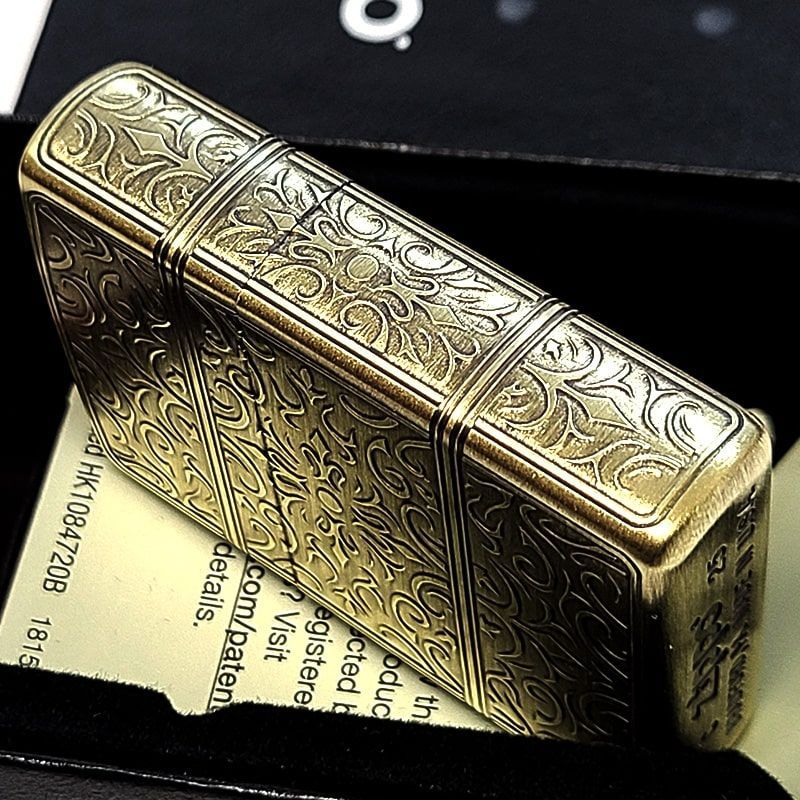 ZIPPO ライター おしゃれ ゴールド アラベスク ジッポ 金 4面精密彫刻 