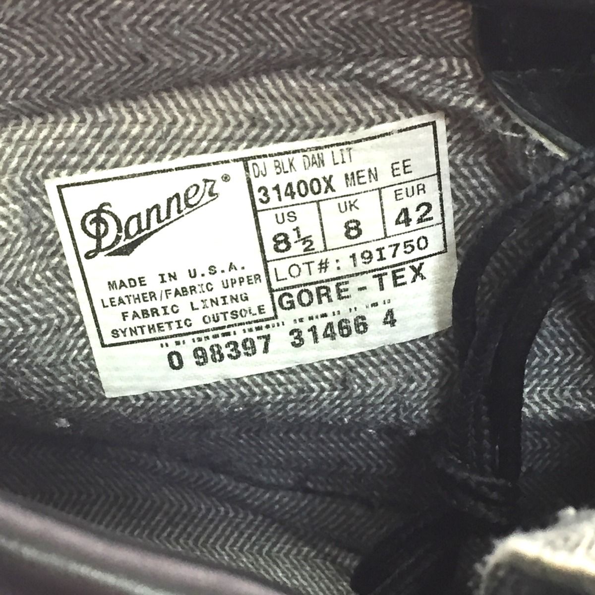  Danner ダナー メンズ ブーツ SIZE 26 5 cm 31400 X ブラック その他 ブーツ 革靴