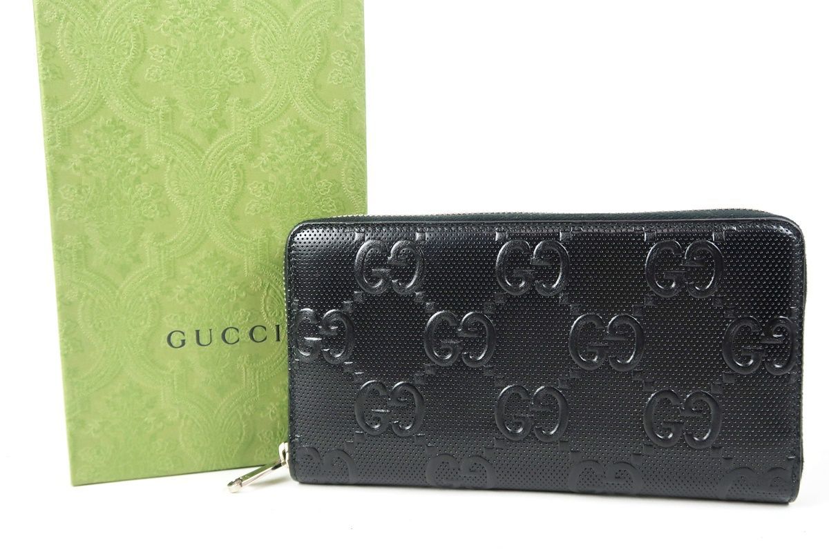 GUCCI グッチ GGエンボス オーガナイザー レザー 長財布 625563 ブラック TC13