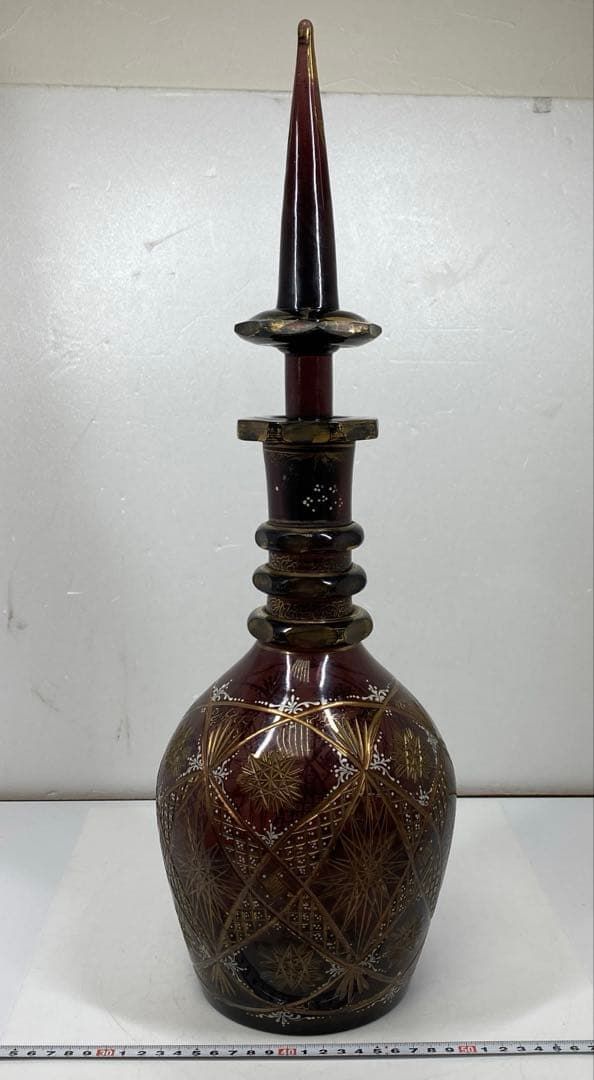 モーゼル　特大デキャンタ　高さ57㎝　トコサエ　東さ7-0218② モーゼル 特大デキャンタ 高さ57㎝ トコサエ 東さ7-0218② - メルカリ