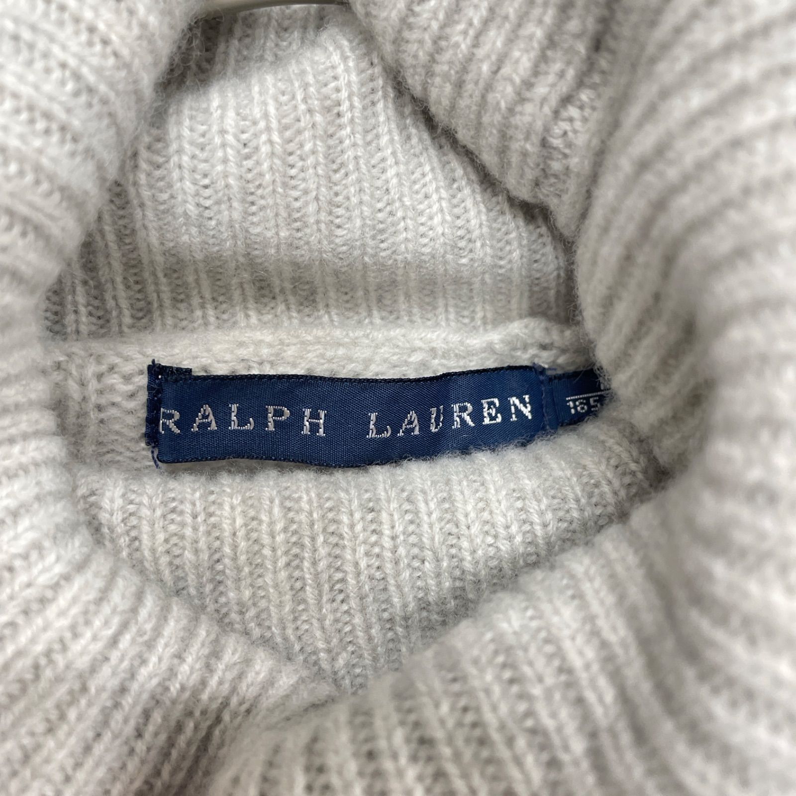 ポロラルフローレン■ケーブル　タートルネックニット　チュニック　カシミヤ　グレー RALPH LAURENT ラルフローレン ニットトップス ケーブル編み