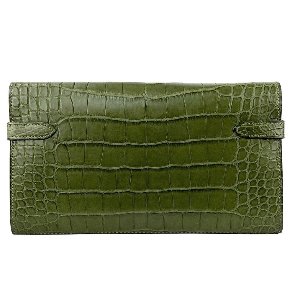 □美品□ エルメス ケリー ウォレット 長財布 クロコ アリゲーター  