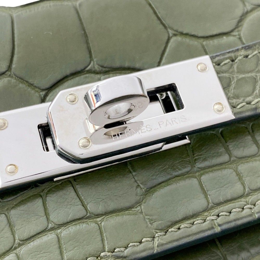 □美品□ エルメス ケリー ウォレット 長財布 クロコ アリゲーター  