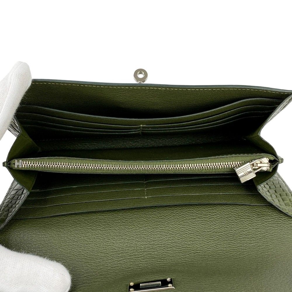 □美品□ エルメス ケリー ウォレット 長財布 クロコ アリゲーター  