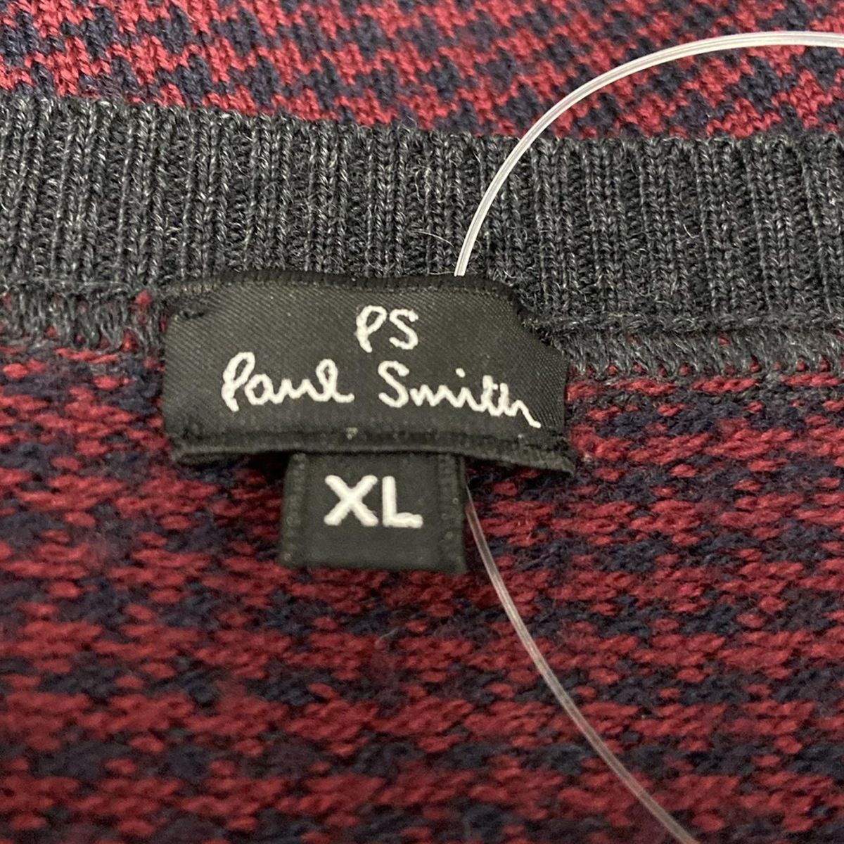  PaulSmith ポールスミス 長袖セーター サイズXL - ボルドー×黒 Vネック 長袖 ニット セーター