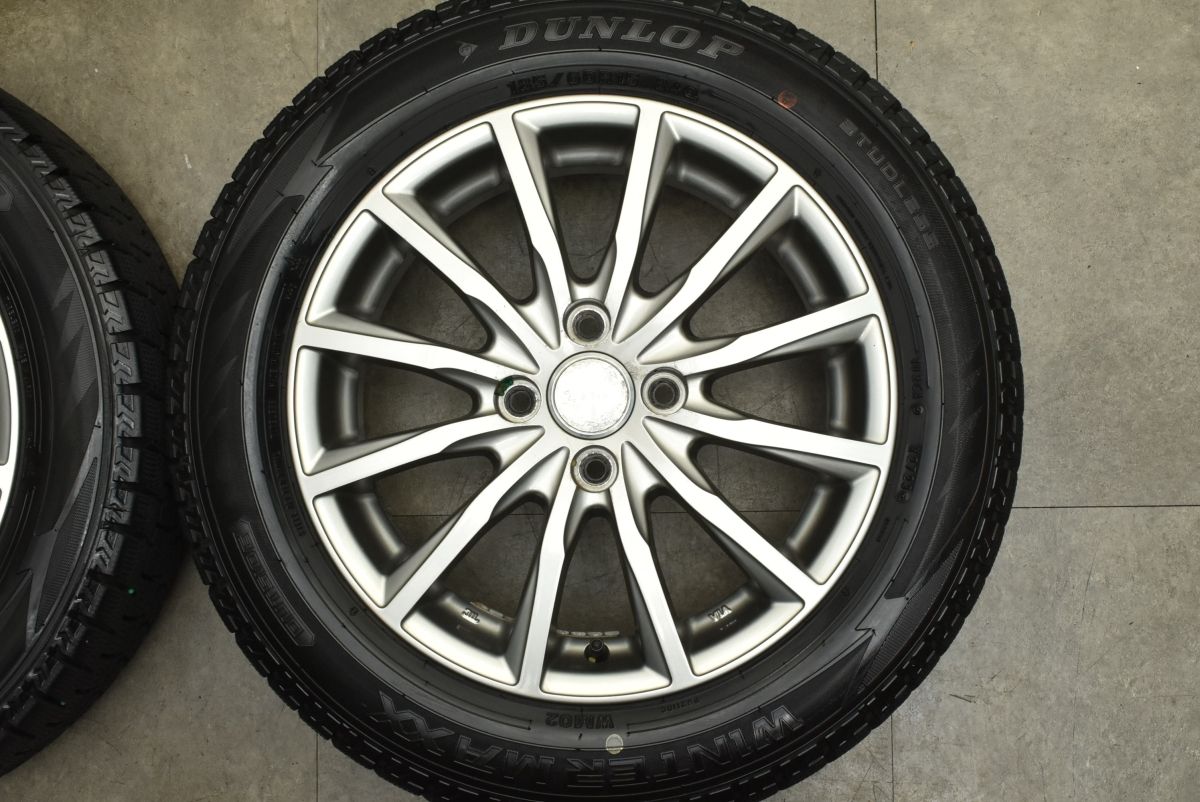  バリ溝 LEBEN 15 in 5 J 43 PCD 100 ダンロップ ウィンターマックス WM 02 185 60 R アクア ヤリス ヴィッツ カローラフィールダー 15インチ タイヤ ホイールセット