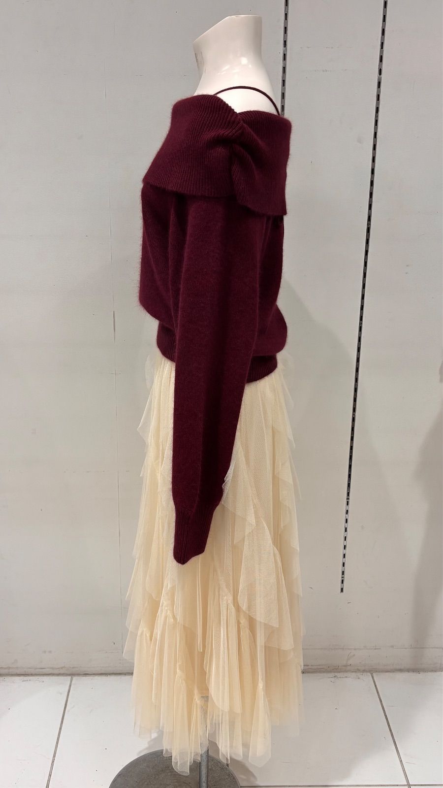 ラクーン混バックリボンニット COCO