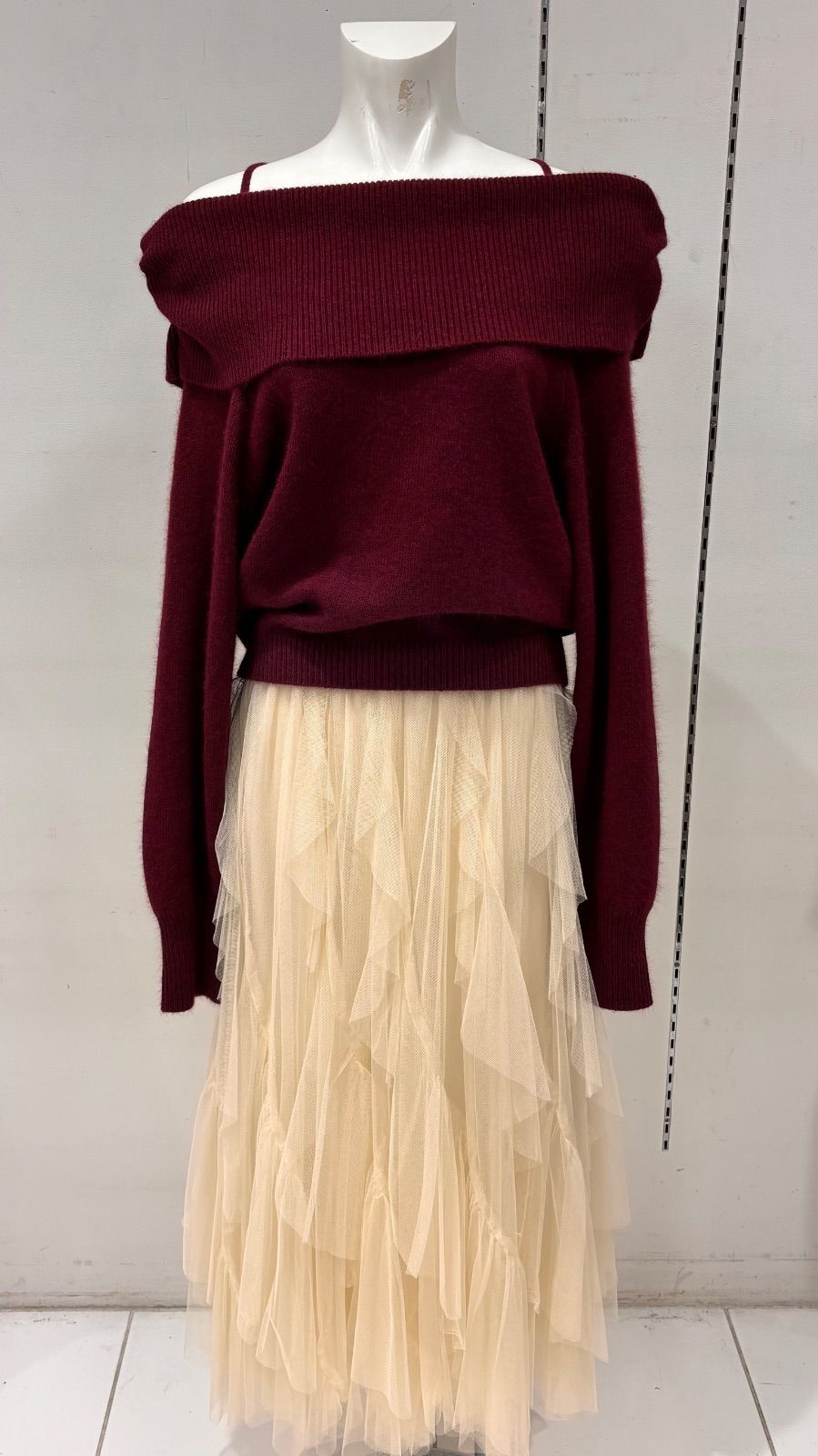 ラクーン混バックリボンニット COCO