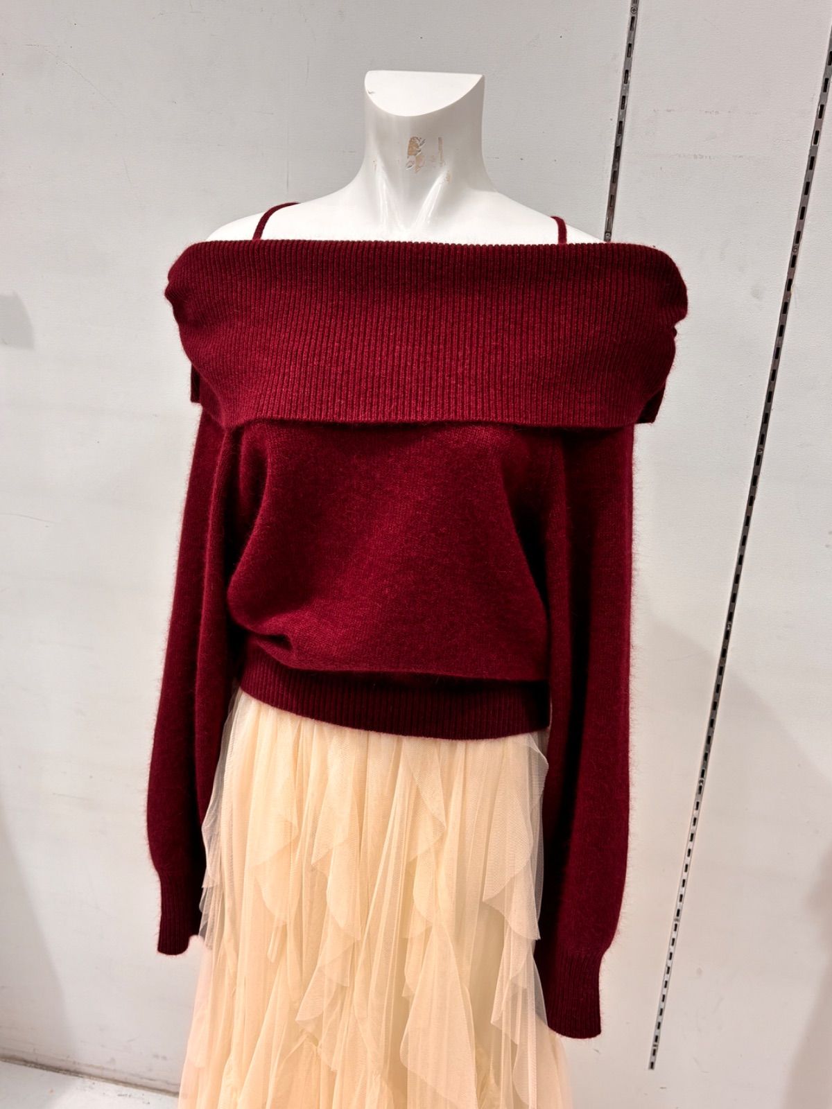 ラクーン混バックリボンニット COCO