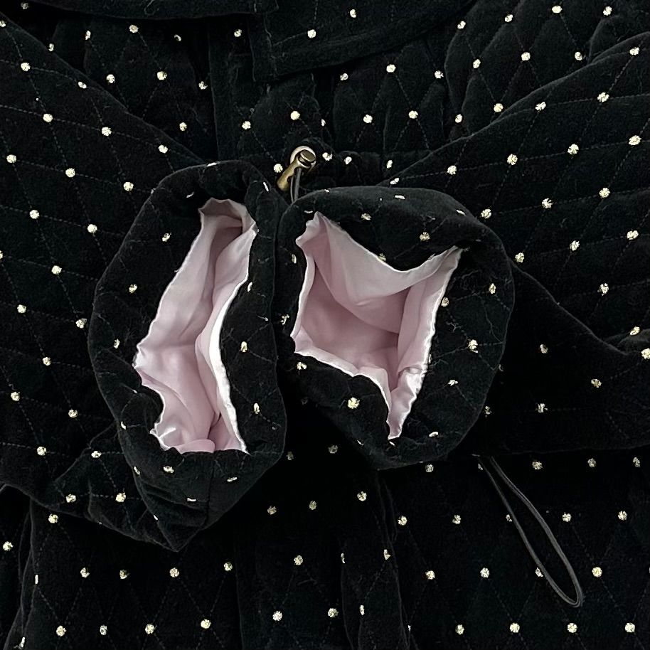 Bibiy ODETTE CAPE ケープコート黒ドット柄　❗️お値下げしました❗️ bibiy. ドットコート Bibiy ODETTE CAPE ケープコート黒ドット柄