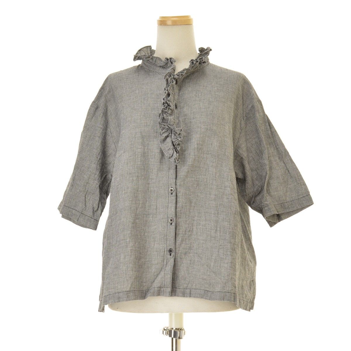 GRANDMAMAMADAUGHTER 25SS GS2514571 フリル 五分袖ブラウス