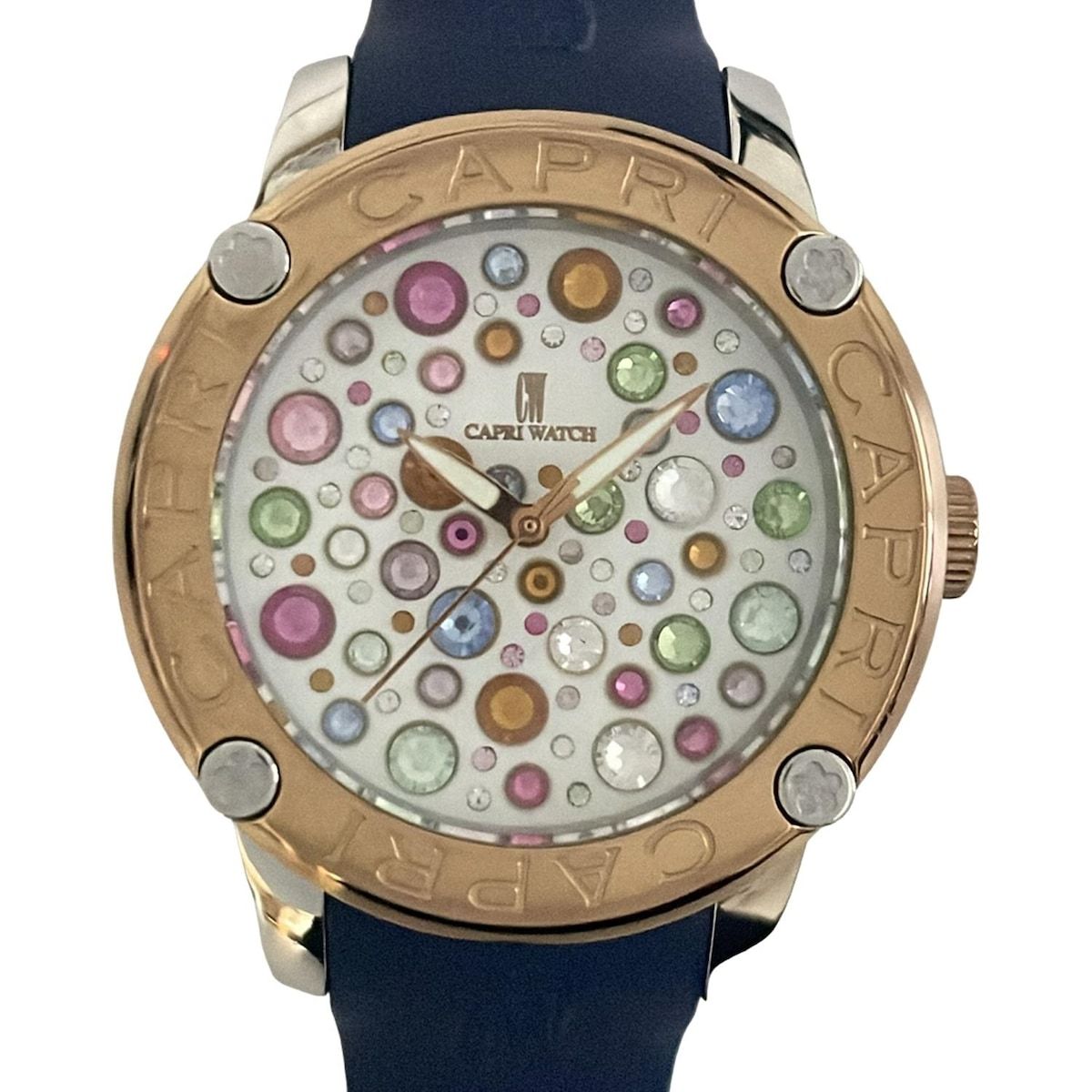 CAPRI WATCH カプリウォッチ 腕時計 - 316L レディース ラインストーン 白×マルチ