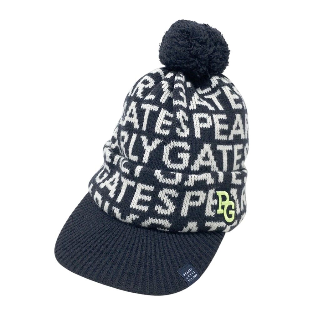 PEARLY GATES パーリーゲイツ ニットキャップ ロゴ総柄 ネイビー系 FR [240101455183] ゴルフウェア ストスト