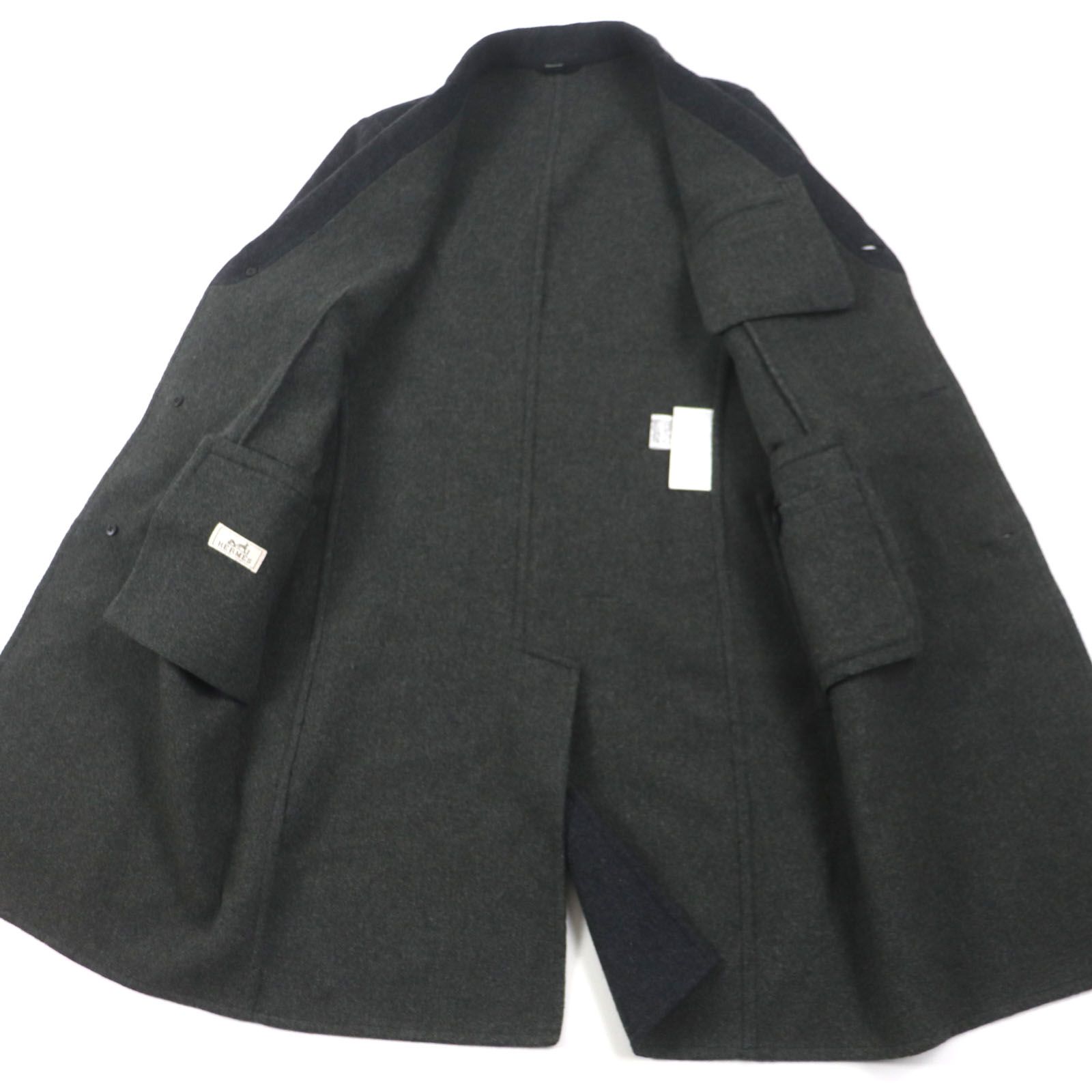 極美品▽HERMES エルメス ウール100% ダブルフェイス シングル