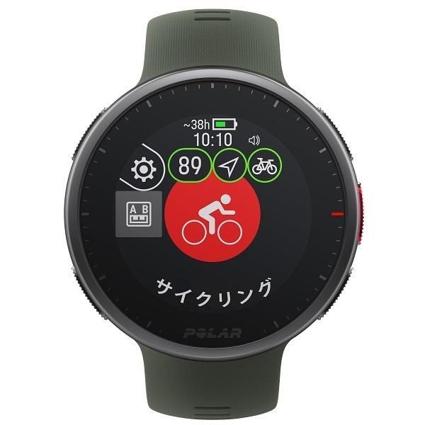 POLAR ポラール マ軽量 マルチGPSスポーツウォッチ VANTAGE V2 BLACK-GREEN ブラック-グリーン みちびき 90083653