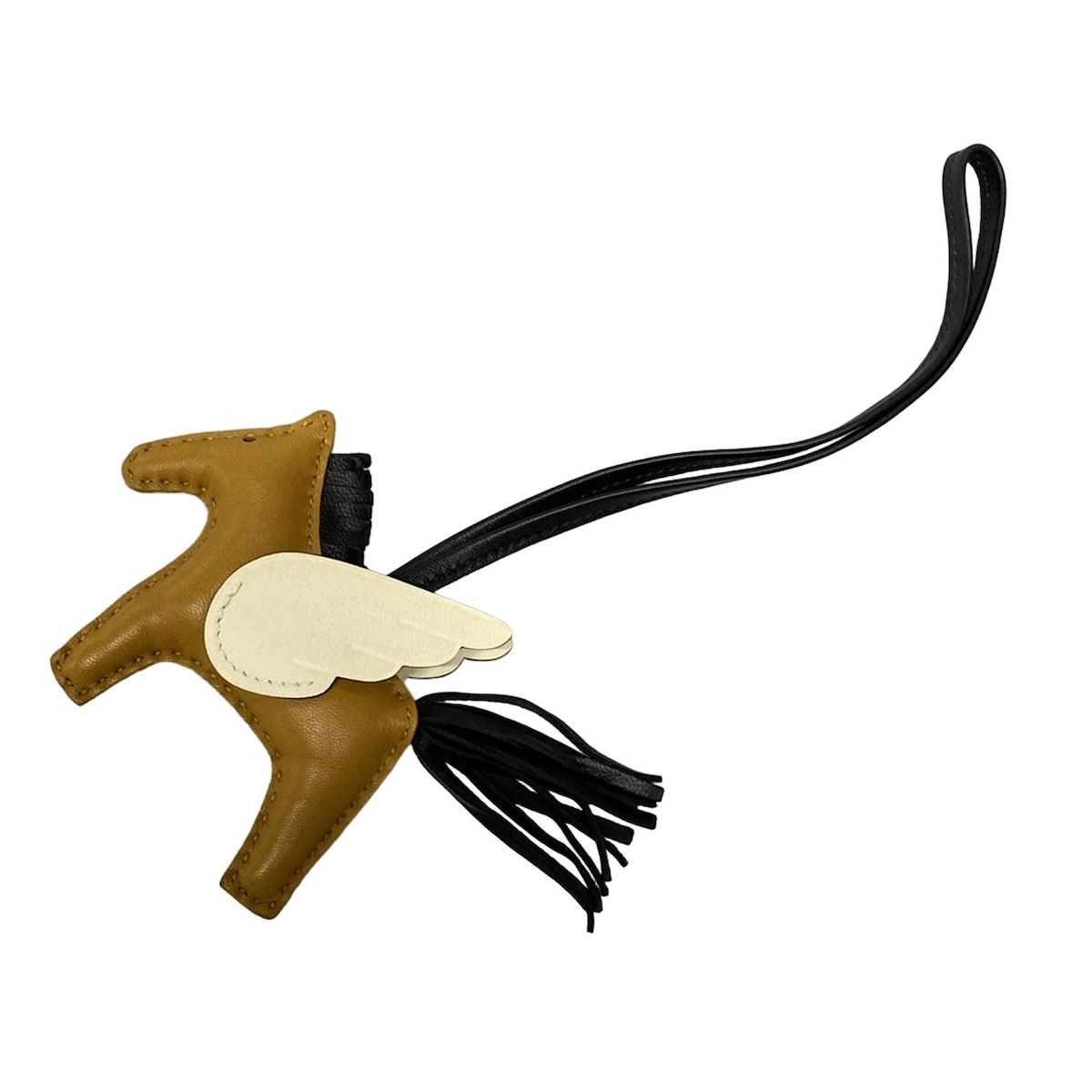 HERMES エルメス キーホルダー チャーム ロデオチャームペガサスPM ブラウン×白×黒