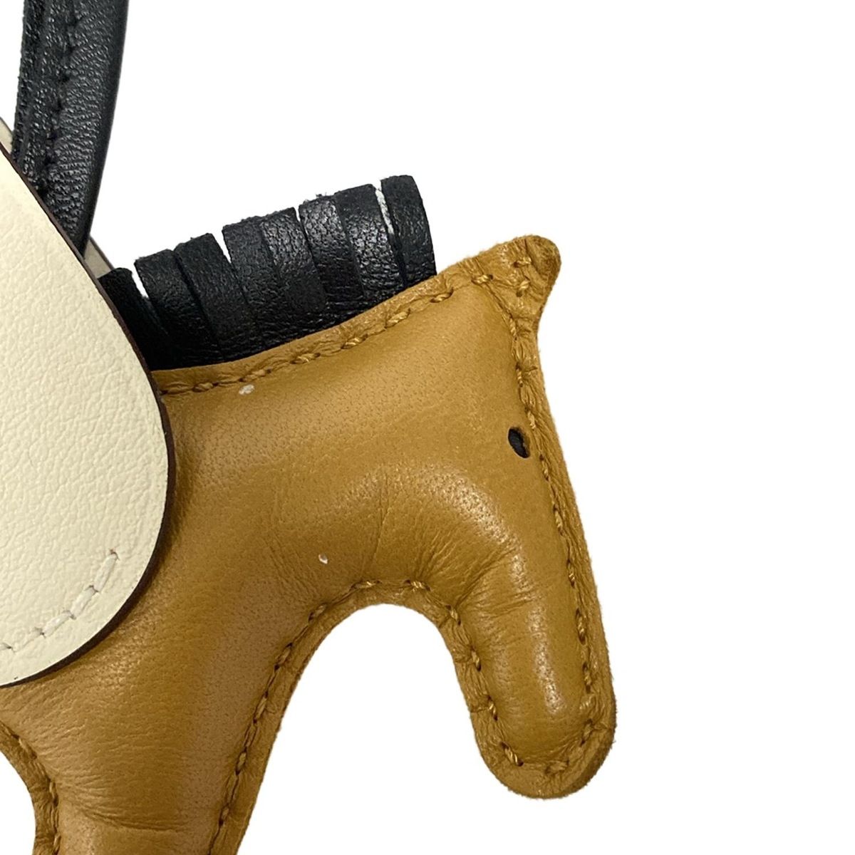  HERMES エルメス キーホルダー チャーム ロデオチャームペガサスPM ブラウン×白×黒 キーホルダー キーリング 小物