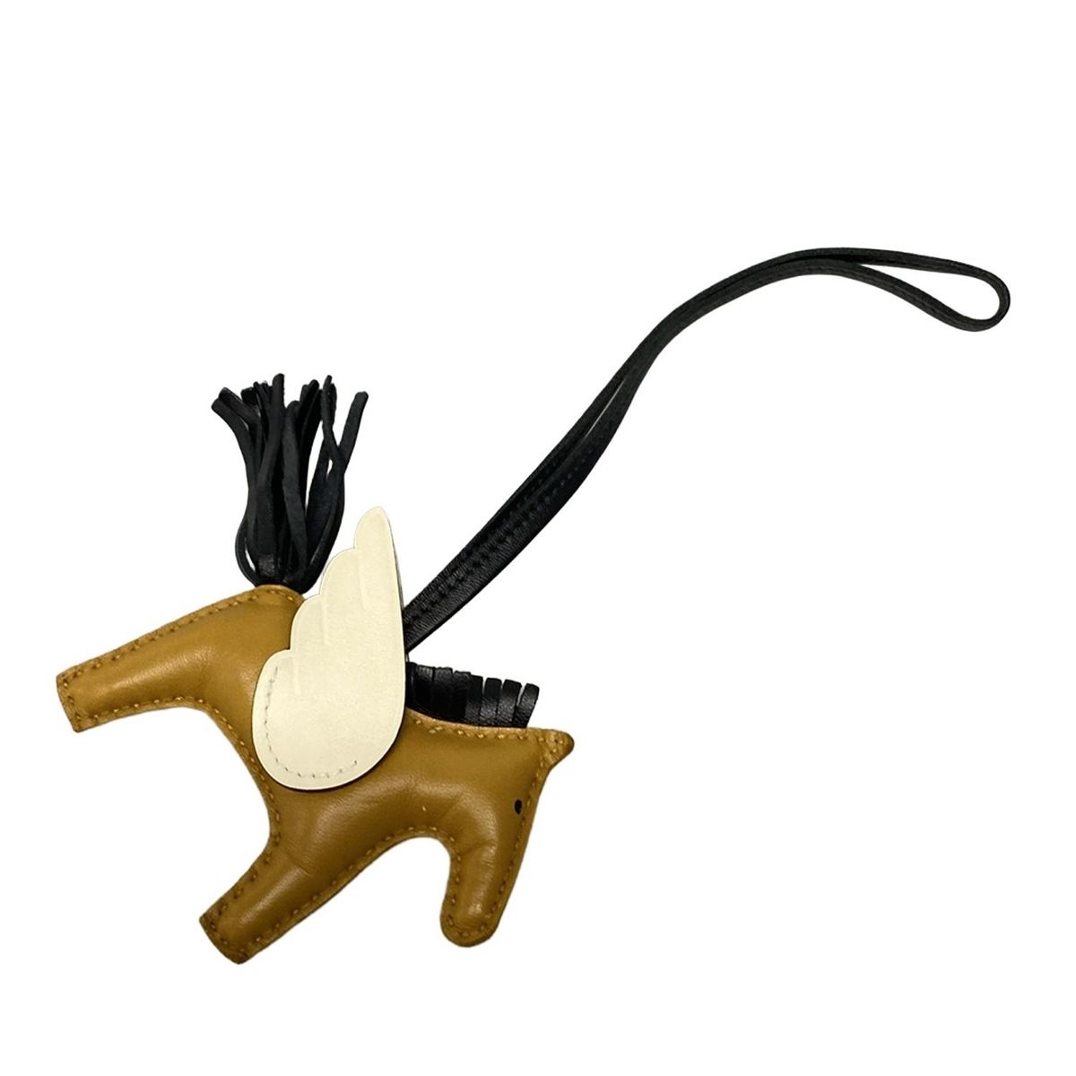 HERMES エルメス キーホルダー チャーム ロデオチャームペガサスPM ブラウン×白×黒