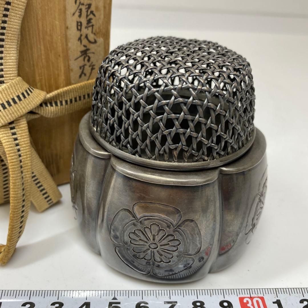 純銀　阿古陀　香炉　240g 木箱付　トルカ　東さ7-0219☆2F 純銀 阿古陀 香炉 240g 木箱付 トルカ 東さ7-0219☆2F - メルカリ