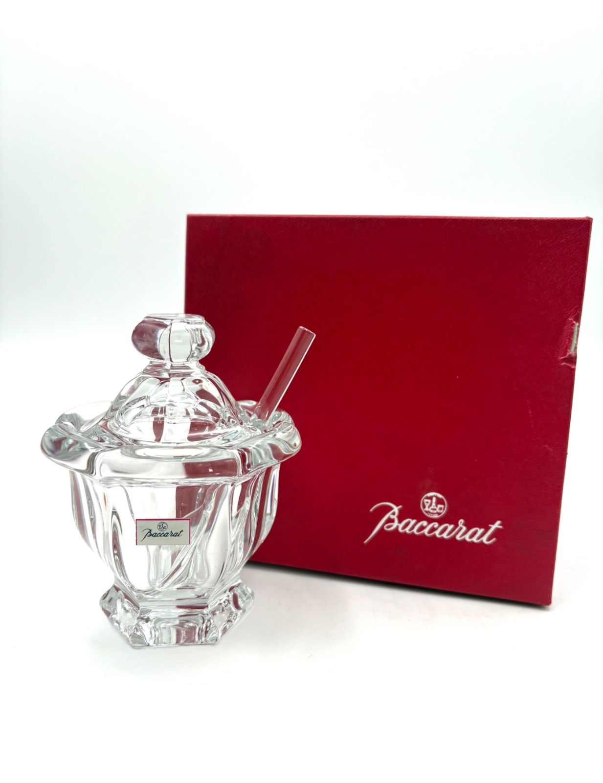 Baccarat バカラ ミズーリ シュガーポット マスタードポット ジャムポット スプーン付き クリスタルガラス 小物入れ