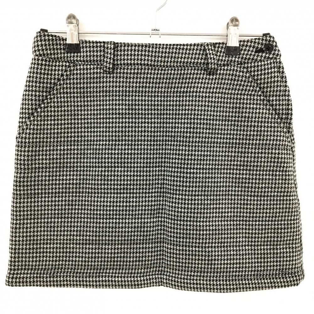 超 ビームスゴルフ 中綿ニットスカート 黒×白 千鳥格子 蓄熱裏地 レディース M ゴルフウェア BEAMS GOLF