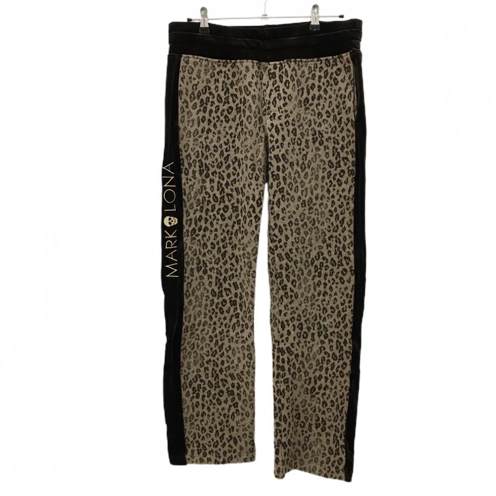 マークアンドロナ パンツ ブラウン レオパード 裏起毛 メンズ XL ゴルフウェア MARK&LONA